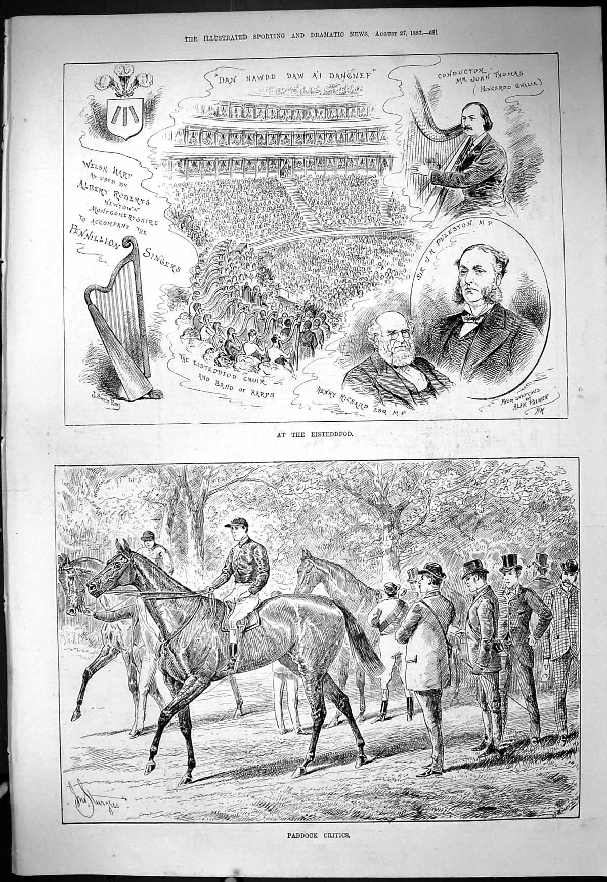 Old Eisteddfod Henry Richard Puleston Thomas Roberts Music Choir 1887 Victorian