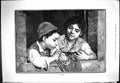 Original Old Antique Print Children Boy Girl Blowing Bubbles 1887 Idleness 19th