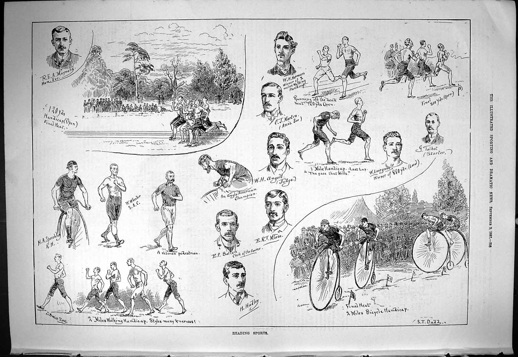 Old Reading Sport Maynard Morse Batten Hadley Talbot Hermon 1887 Love Victorian