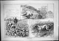 Old Antique Print Partridge Shooting Birds Hunting Sport Hounds Dogs 1887 19th