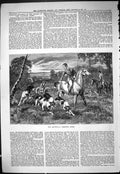 Old Antique Print 1887 Fox Cub Hunting Hounds Dogs Horses Huntsmen Sport 19th