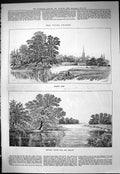 Antique Print Upper River Thames Marlow Lock Winter Hill Trees London 1887 19th
