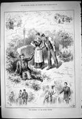 Original Old Antique Print Pointsman Olympic Theatre Actors 1887 Jellicoe Swain
