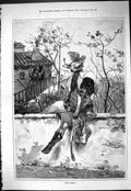 Old Print 1887 War Cossack Stealing Chicken Thief Captious Critic Theatre 19th