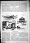 Antique Old Print 1887 Manhattan Athletic Club Boat House Reading Room Hall