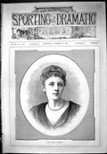 Original Old Antique Print Portrait Miss Angela Cudmore Beautiful Woman 1887