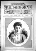 Original Old Antique Print 1887 Portrait Beautiful Woman Miss Jenny Dawson 19th