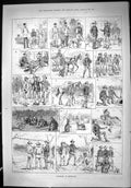 Antique Old Print 1887 Rabbiting Australia Rabbit Hunting Men Shooting Sport