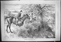 Old Print 1887 Discretion Better Part Valour Horse Hunting Hedge Huntsmen 19th
