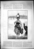 Old Antique Print 1887 Fishing Arno River Beautiful Fisherman'S Daughter 19th