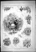Original Old Antique Print 1887 Lord Mayor'S Show Procession Entertainment 19th