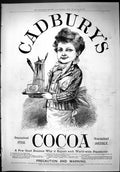 Old Antique Print Advertisement Cadbury'S Cocoa Young Boy Tea Tray 1887 19th