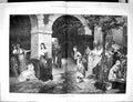 Original Old Antique Print 1887 Prologue Tragedy Crying Girls StoryVictorian