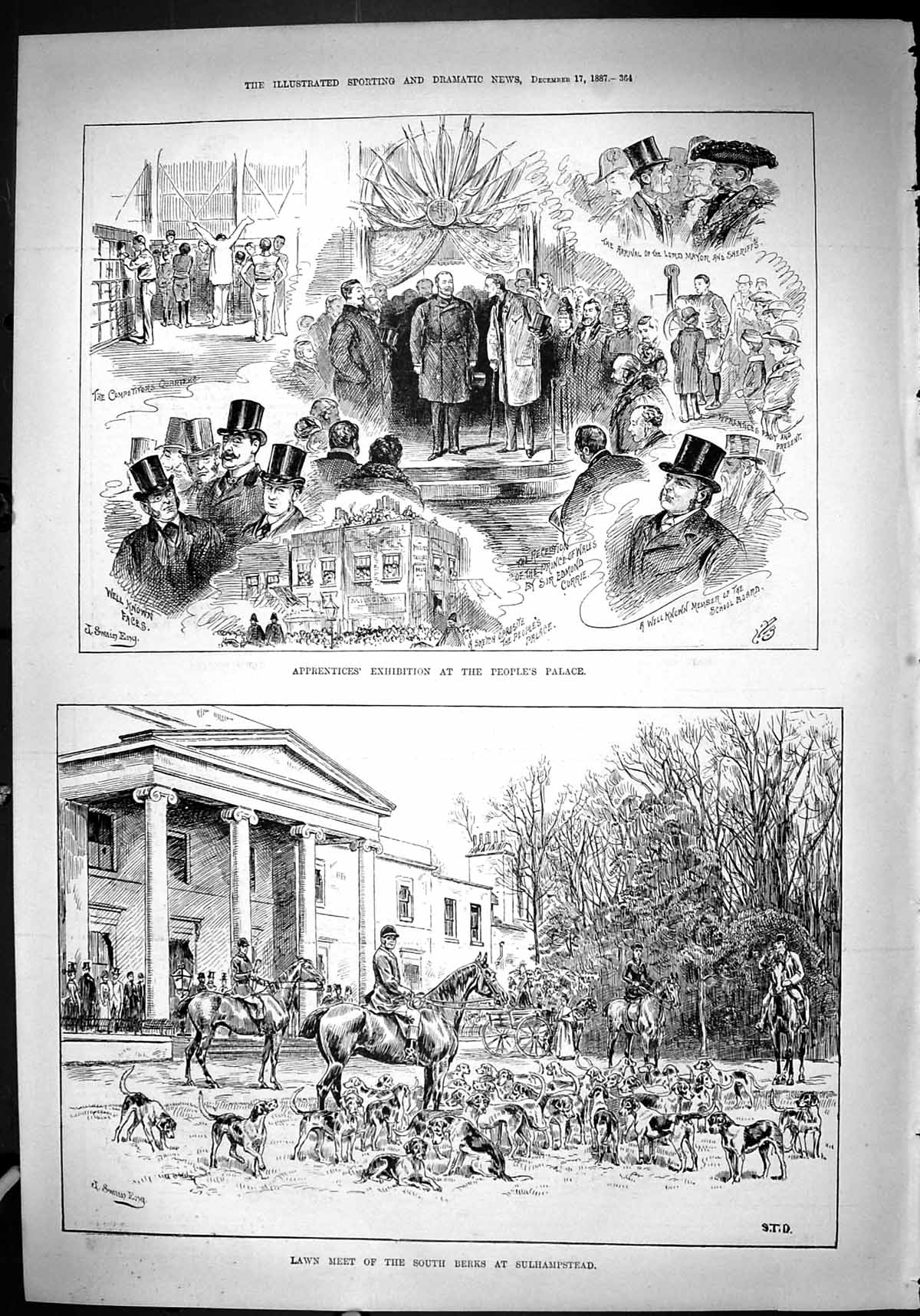 Antique Print 1887 Apprentices Exhibition People'S Palace Meet Sulhampstead
