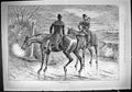 Original Old Antique Print Which Way Now Travellers Horses Lost Road 1887 Swain