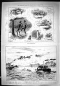 Old Antique Print 1887 Punkahwallah Scullers Race Corcoran Manning Boats 19th