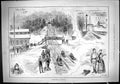 Original Old Antique Print Chute Toboganning Saratoga Snow Amusements 1887 19th