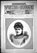 Original Old Antique Print Portrait 1888 Beautiful Woman Miss Agnes Miller 19th