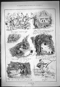 Original Old Antique Print 1888 Biter But Hunting Horses Illustration Story
