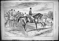 Antique Print 1888 Ornamental Not Usefull Beautiful Hunting Horse Huntsmen 19th