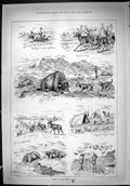 Old Print Sport Slave River Hunting Shooting Animals Caribou Eskimo 1888 19th