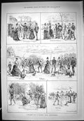 Antique Old Print 1888 Menagerie Race Sgawrddu Castle Glamorganshire Sport 19th