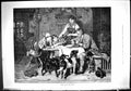 Old Scene After Day'S Sport Man Lady Children Dinner Table Dogs 1888 Victorian
