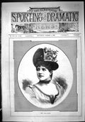 Original Old Antique Print 1888 Portrait Mme. Mary Albert Beautiful Woman 19th