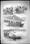 Old 1888 Netting Salmon Pyerod Fishing Station Perth Scotland Stanley Victorian