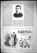 Antique Old Print 1888 Sidney Thomas Coiffures Reed Theatre Critic Standard