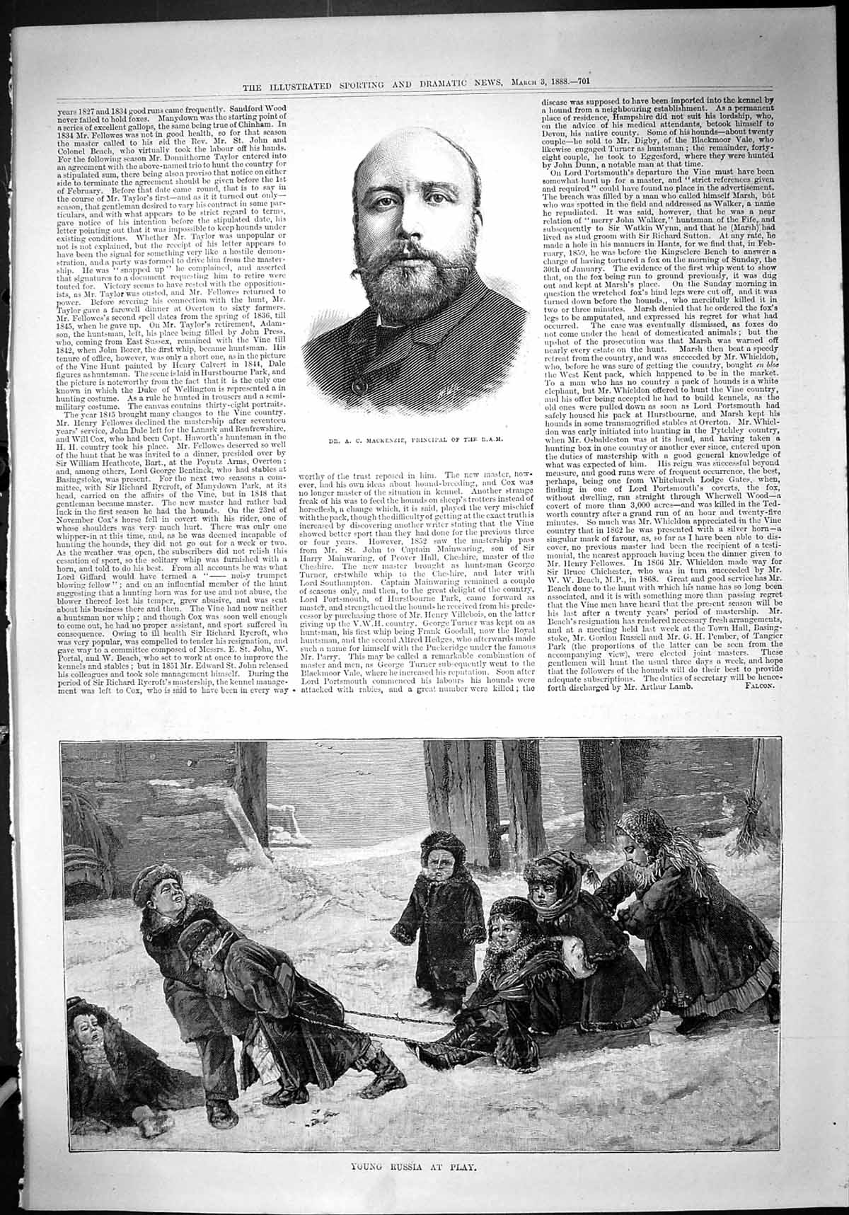 Old 1888 Portrait Mackenzie Principal R.A.M. Children Russia Playing Victorian