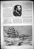 Old Antique Print 1888 Portrait John Clayton Dog Story River Fallen Ice 19th