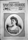 Original Old Antique Print Miss Margaret Brough 1888 19th Century