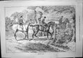 Antique Old Print After The Cubs J Sturgess Horses Riders Through Gate 1888