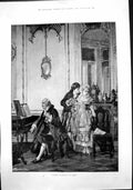 Antique Print Where Ignorance Is Bliss Young Couple Man Playing Cello 1888 19th