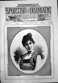 Original Old Antique Print Miss Bettina De Sortis 1888 19th Century