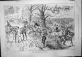 Antique Old Print First Day Queens Staghounds J Sturgess Arrival Farm 1888 19th