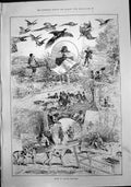 Antique Old Print Sport France Shooting Monks Room Marion Lee E Willard 1888