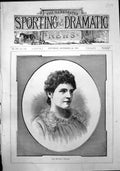 Original Old Antique Print Miss Beatrice Cameron 1888 19th Century