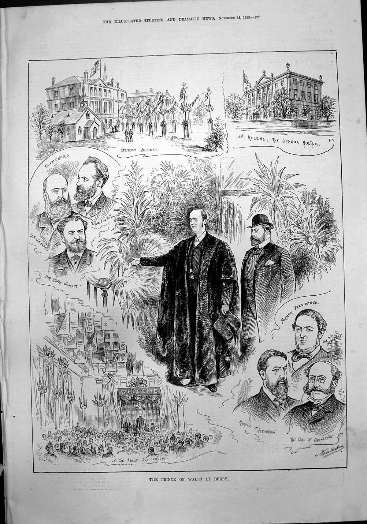 Old Prince Wales Derby School St Helens School House Sir H Wilmott 18 19th