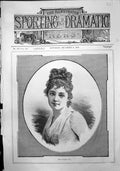 Original Old Antique Print Portrait Miss Marion Lea 1888 19th Century