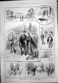 Antique Old Print Hands Across Sea Princess Theatre NettlefFarm Reprieve 1888