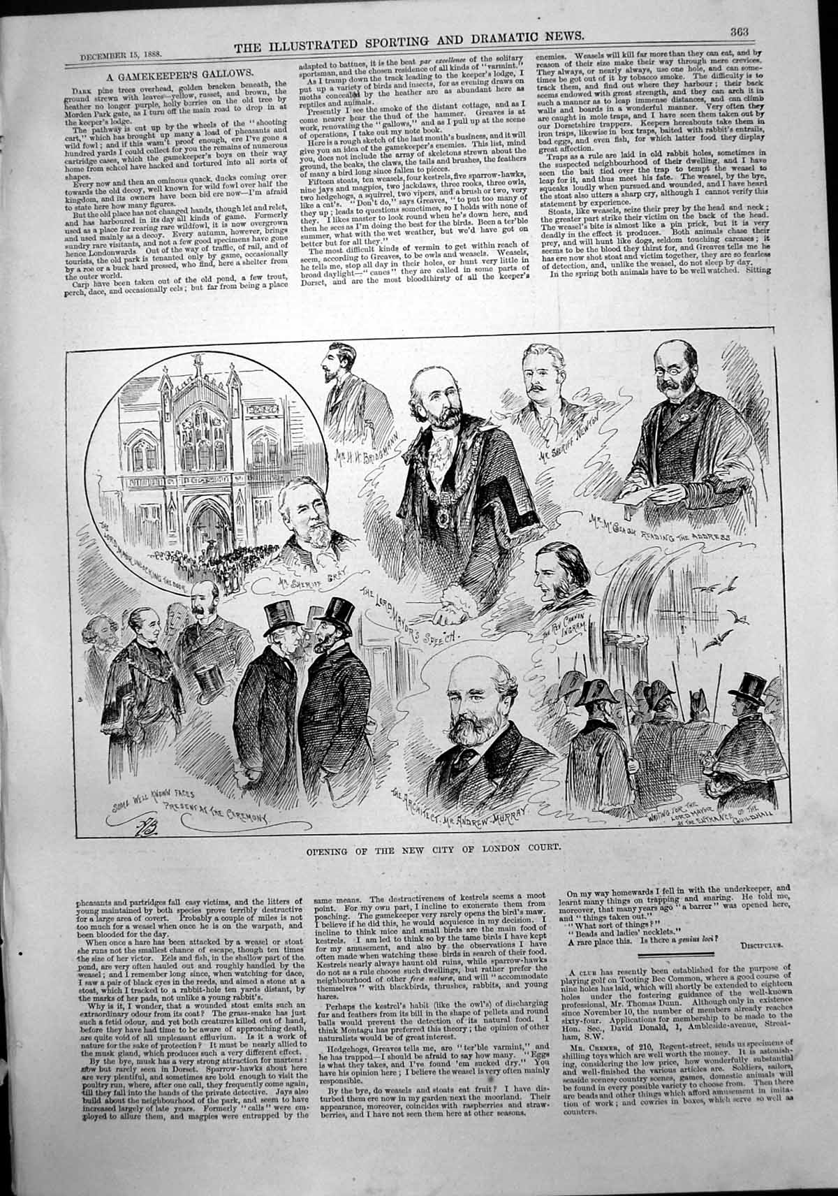 Old Opening New City London Court Sheriff Newton Rev Cannon Ingram188 Victorian