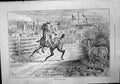 Old Between Two Fires J Sturgess Horse Rider Startled Train Donkey 18 Victorian
