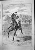 Old Antique Print Impetuous Brute J Sturgess Horse Jockey Start Race 1888 19th