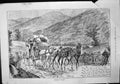Old Print Touring Wales J Sturgess Horses Pulling Coach Pouring Rain 1888 19th
