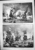 Old Spanish Armada Capitana Sir Francis Drake Vanguard Galleons 1888 Victorian