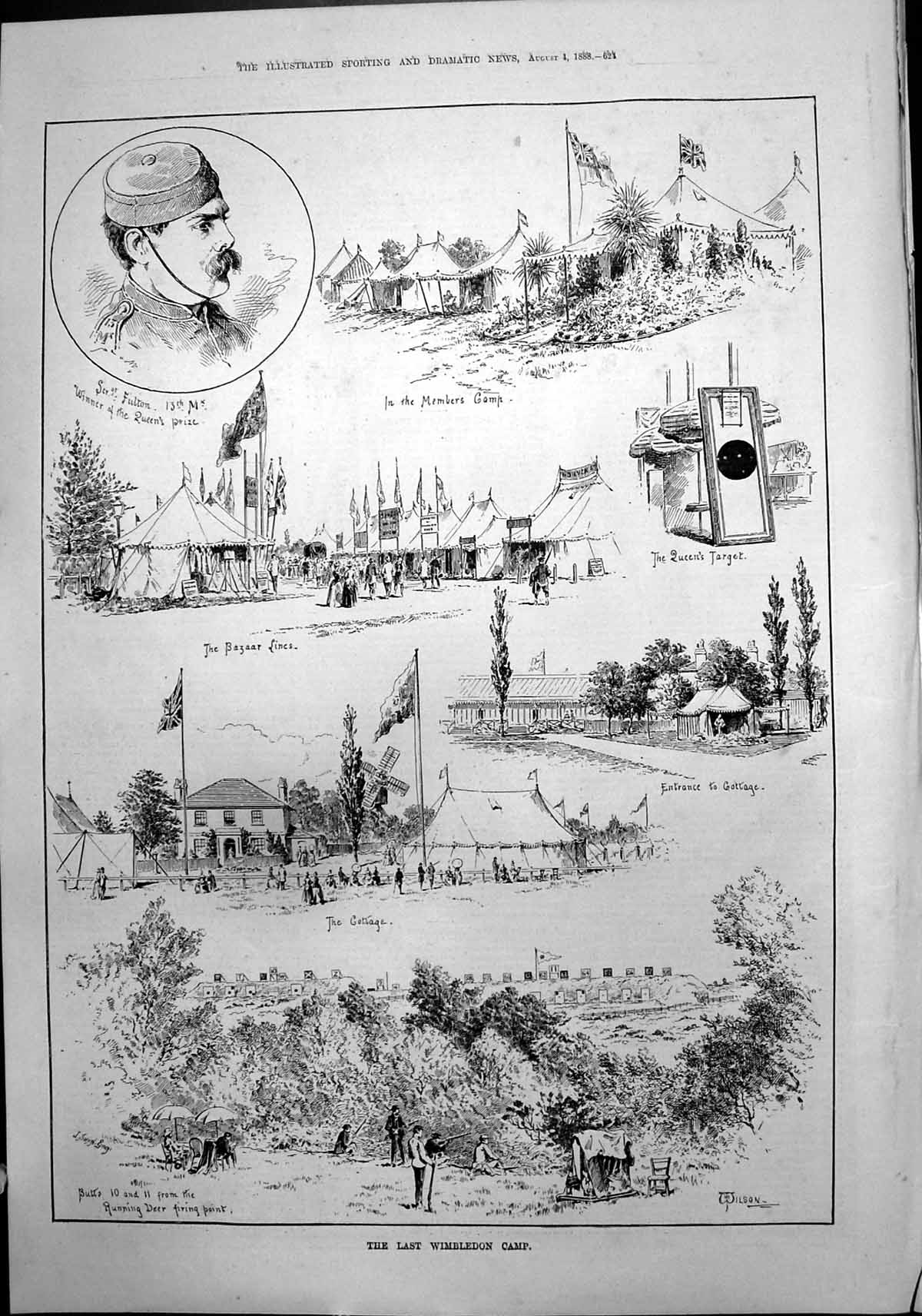 Old Last Wimbledon Camp Members Camp Bazaar Lines Queens Target 1888 Victorian