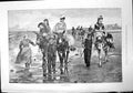 Antique Old Print On Sands Women Children Riding Donkeys Lead By Helpers 1888