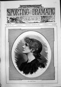 Original Old Antique Print Miss Romola Tynte 1888 19th Century